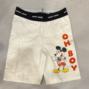 Mickey Mouse White Bike Shorts